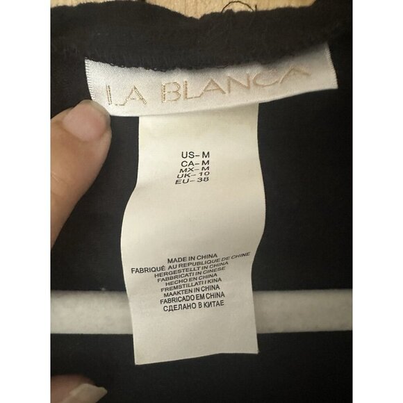 La Blanca Seaside Cotton Hoodie Gauzy Hooded Swim Cover Up Tunic Large Black - Picture 4 of 5